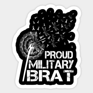 Proud Military Brat Military Child Month Purple Up Dandelion Sticker